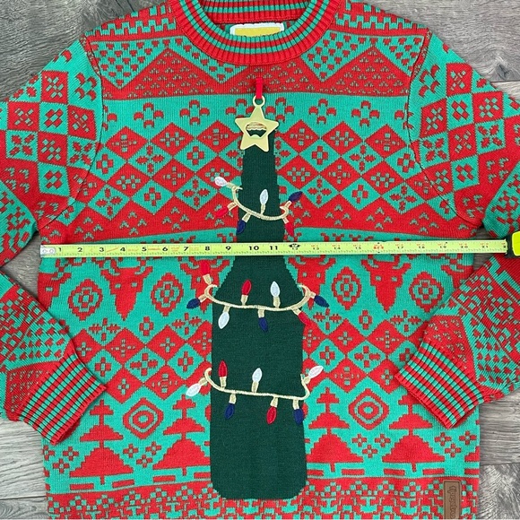 Tipsy Elves Men’s Large Bottle Opener Ugly Christmas Sweater - Picture 9 of 10
